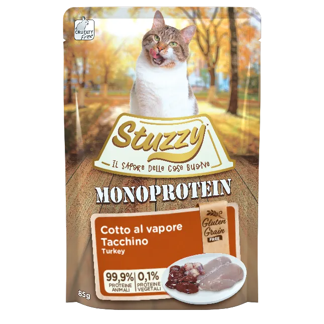 Stuzzy Gatto Monoprotein Tacchino 85g - Alimento Completo per Gatti Stuzzy Gatto Monoprotein Tacchino 85g - Alimento Completo per Gatti